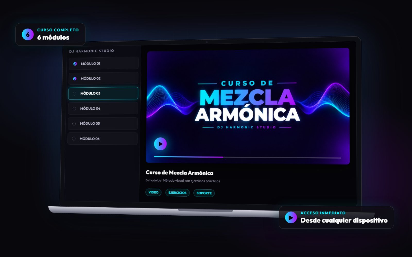 Curso de Mezcla Armónica: 6 módulos con video, ejercicios y soporte
